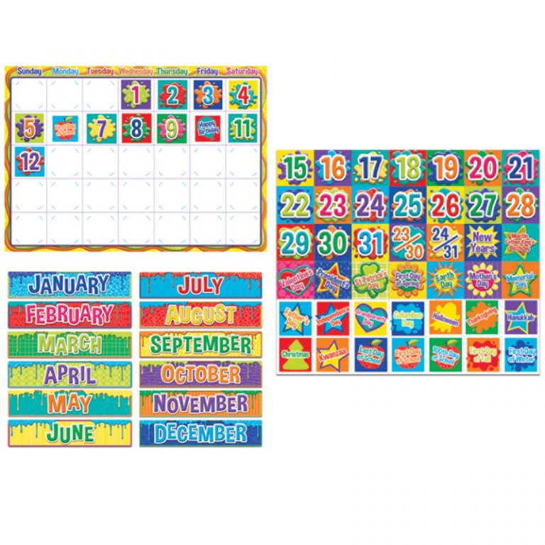 TeachersParadise Eureka® Color My World Calendar Bulletin Board Set