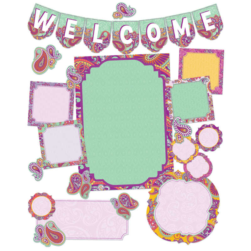 Eureka® Positively Paisley Welcome Bulletin Board Set