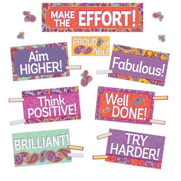 Eureka® Positively Paisley Class Management Mini Bulletin Board Set