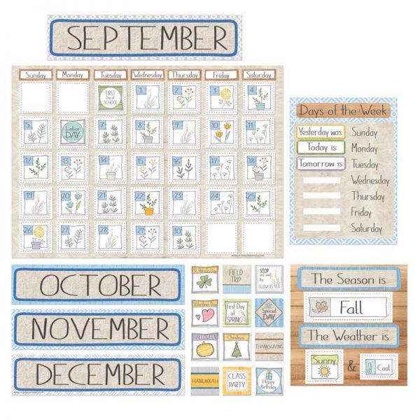 Eureka® A Close-Knit Class Calendar Set Bulletin Board Set