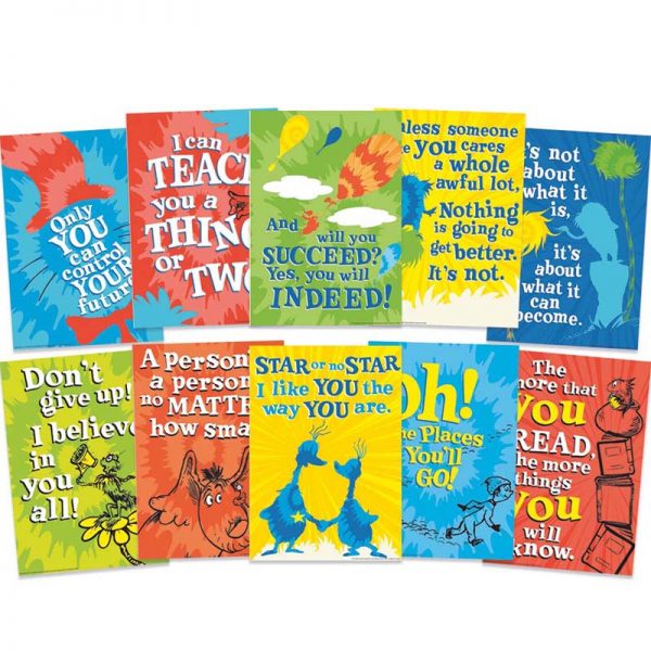 Eureka Dr. Seuss 7-Inch Punch Out Letters - Red Classroom Decorations, 143 Pieces
