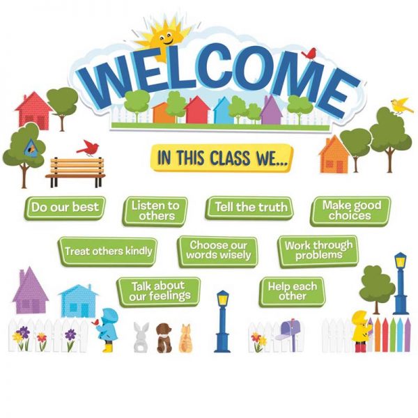 Eureka® A Teachable Town In This Class Welcome Set Bulletin Board Set