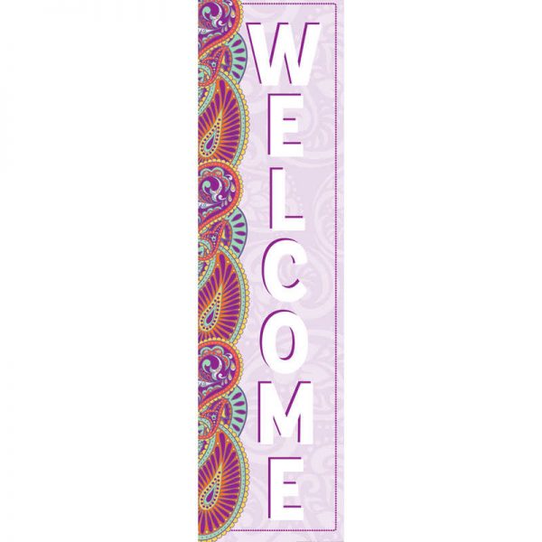 Eureka® Positively Paisley Welcome Vertical Banner, 12" x 45"