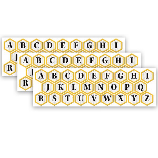 EUREKA The Hive Deco Letters, 96 Characters Per Pack, 3 Packs