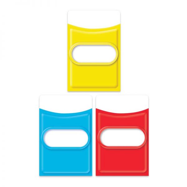Eureka Color My World Assorted Library Pockets, Pack of 35