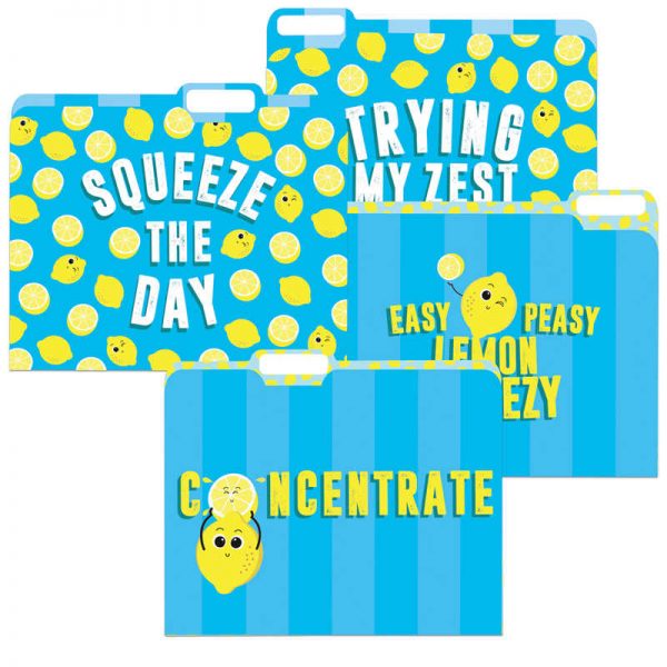 Eureka® Always Try Your Zest File Folders, Pack of 4