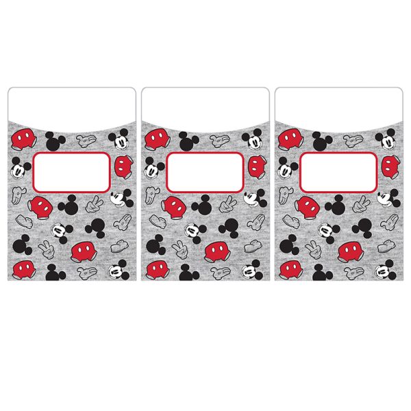 EUREKA Mickey Mouse® Throwback Library Pockets, 35 Per Pack, 3 Packs