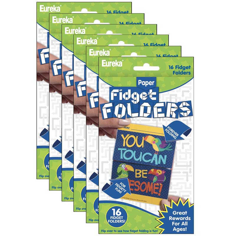 Eureka® Fidget Folders, You Can Toucan, 16 Per Pack, 6 Packs