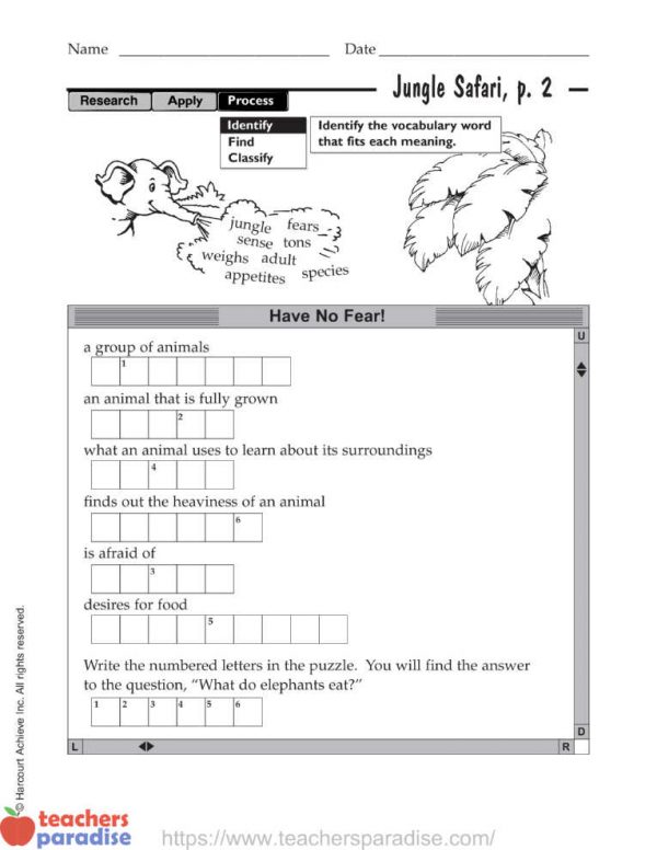 Elephants - King of the Jungle Activity &amp; Puzzle by Harcourt Achieve ...