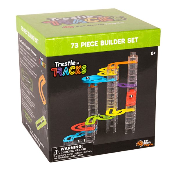 Fat Brain Toys® Trestle Tracks - Builder Set, 73 Pieces