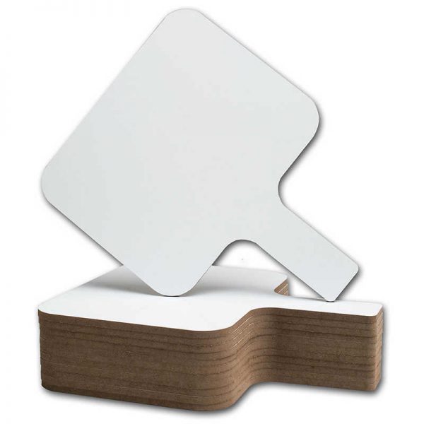 Flipside Rectangular Dry Erase Answer Paddle, 8" x 9.75", Pack of 12