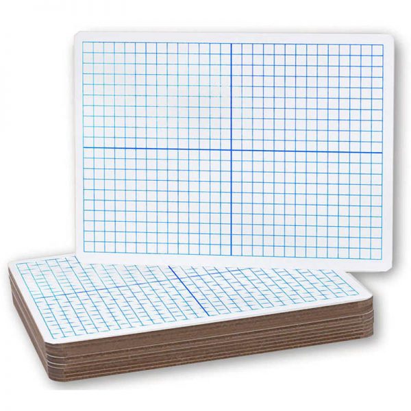 Flipside X Y Axis Dry Erase Board, Dual Sided, 9"W x 12"L, Pack of 12