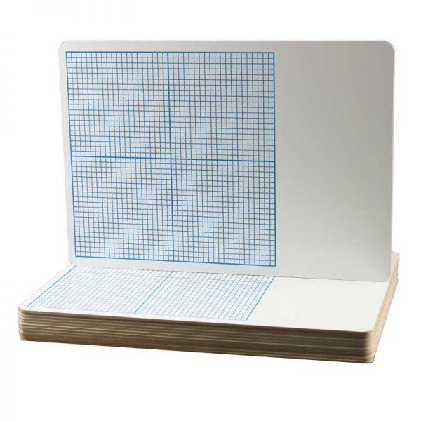 Flipside 1/4" Graph Dry Erase Board, 11" x 16", Pack of 12