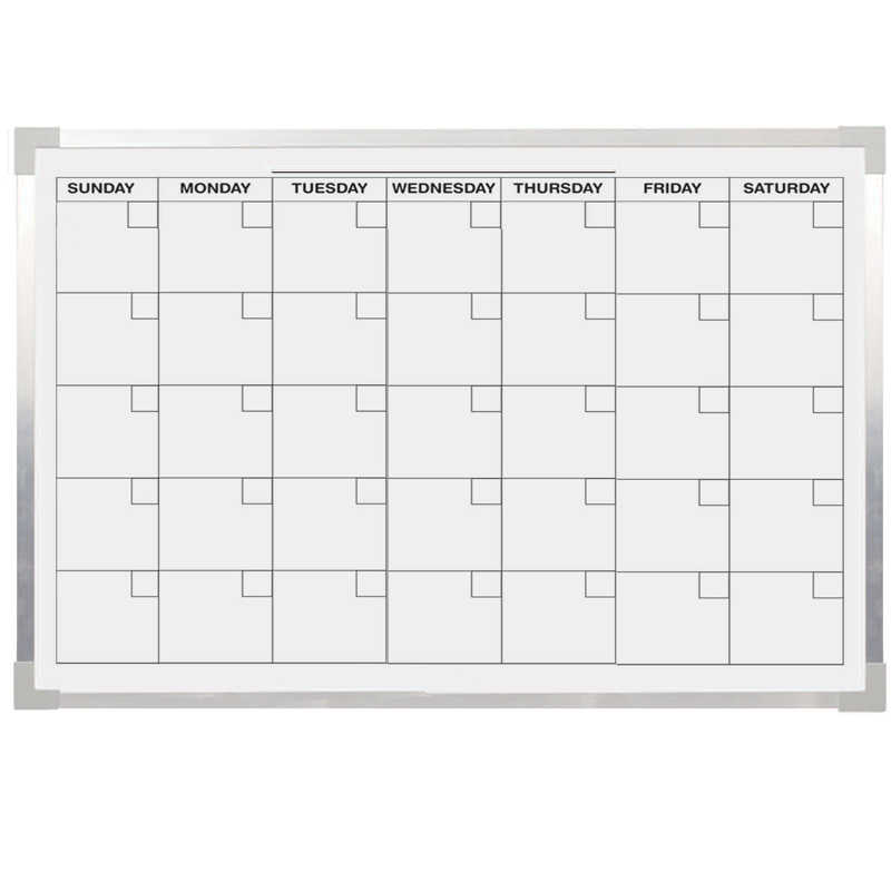 Crestline Magnetic Dry Erase, Aluminum Framed Calendar, 24" x 36"