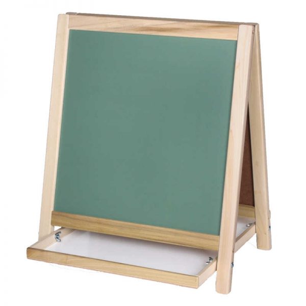 Crestline Magnetic Table Top Easel, Chalkboard/Whiteboard, 18.5" x 18"