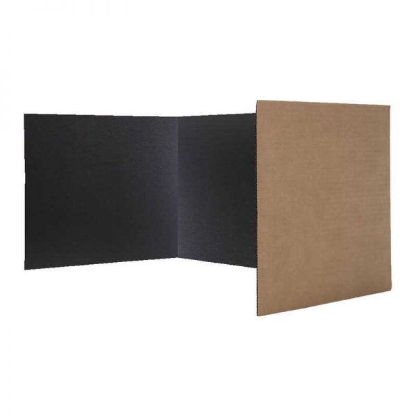 Flipside Corrugated Study Carrels, Black, 12" x 48", Pack of 24