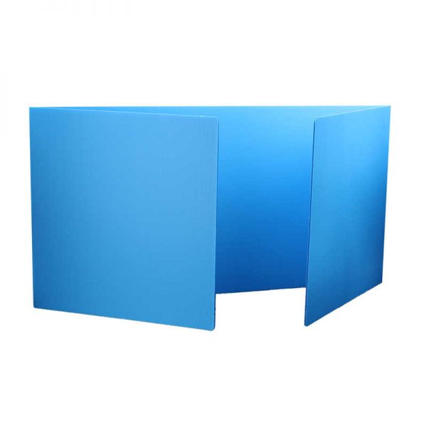 Flipside Premium Plastic Study Carrels, Blue, 12" x 48", Pack of 24