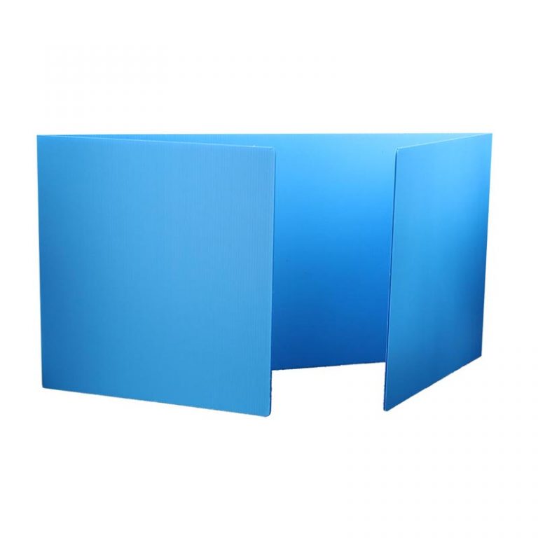 Flipside Products Blue Premium Corrugated Plastic Study Carrel, Pack of 12