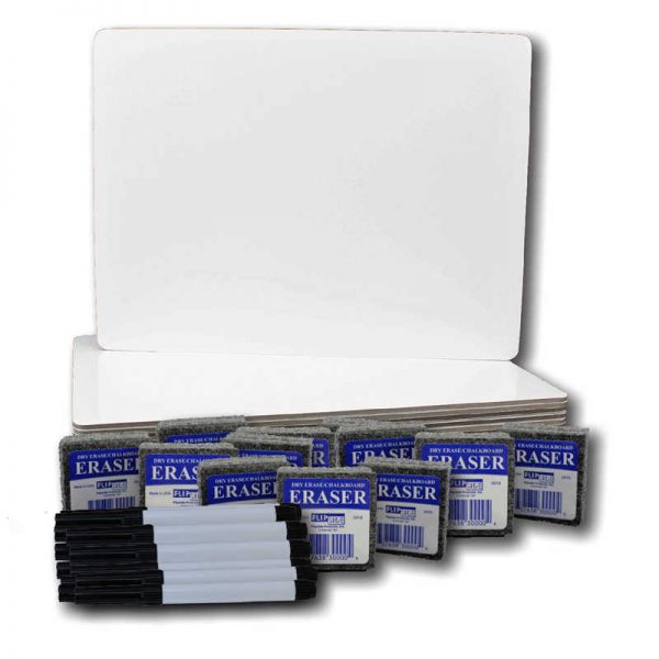 Flipside Magnetic Dry Erase Board Class Pack, 9" x 12", Set of 12