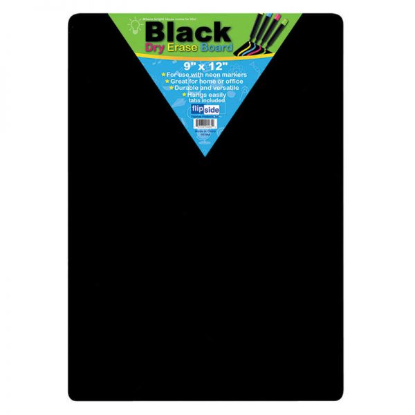 Flipside Black Dry Erase Boards, 9" x 12"