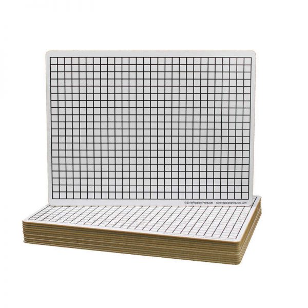 Flipside Square 3/8"Grid Double-Sided Board, 9" x 12", Pack of 24