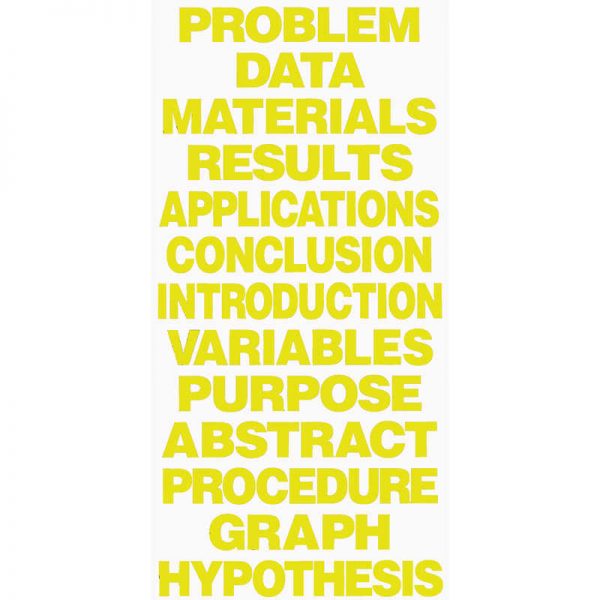 Flipside Science Fair Title Cards, Set of 13, Yellow