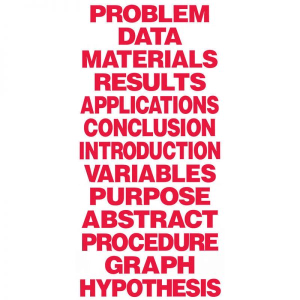 Flipside Science Fair Title Cards, Set of 13, Red