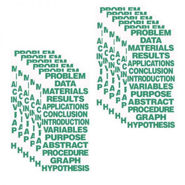 Flipside Science Fair Title Cards, Green, 13 Per Set, 12 Sets