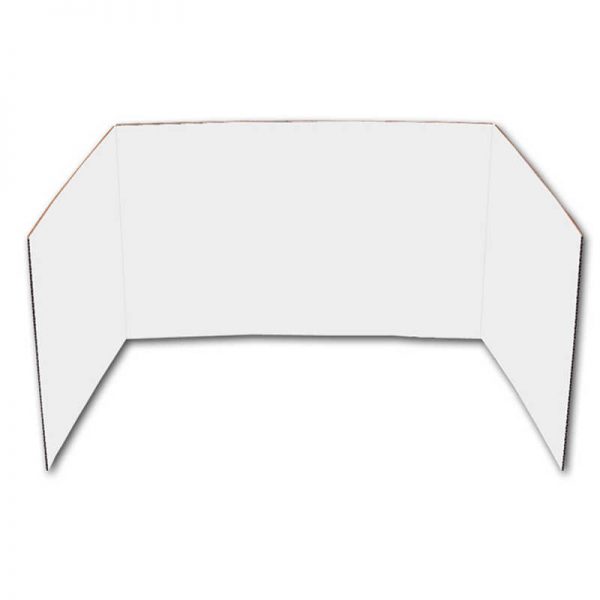 Flipside Corrugated Privacy Shield, 18" x 48", White, Pack of 24