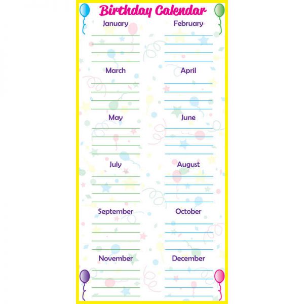 Flipside Low-Tac Birthday Calendar Vertical