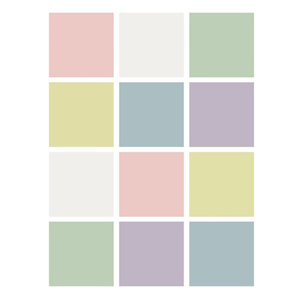 Flipside Products Dry Erase Stickables with Dry Erase Marker, Pastel Assorted, 3" x 3", Pack of 12