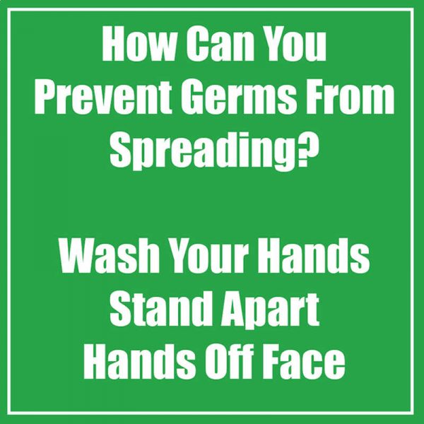 Flipside Products Prevent Germ Spreading Low Tac Wall Stickers, Green, 11", Pack of 5