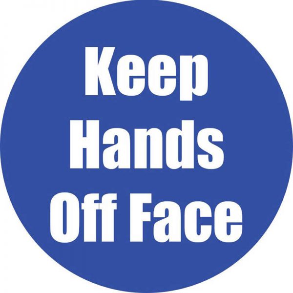 Flipside Products Keep Hands Off Face Anti-Slip Floor Sticker, Blue, 11", Pack of 5
