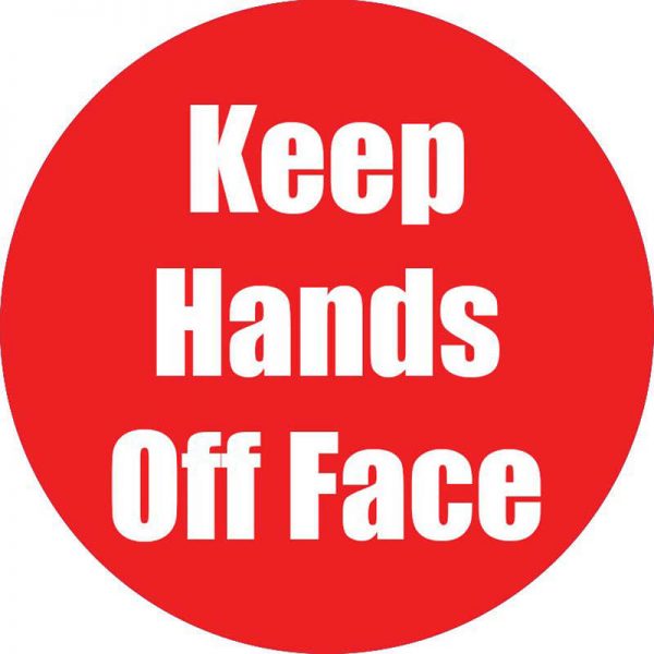 Flipside Products Keep Hands Off Face Anti-Slip Floor Sticker, Red, 11", Pack of 5