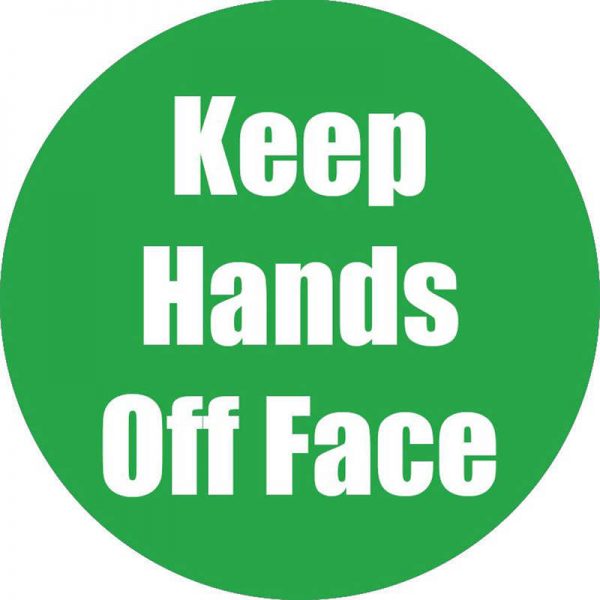 Flipside Products Keep Hands Off Face Anti-Slip Floor Sticker, Green, 11", Pack of 5