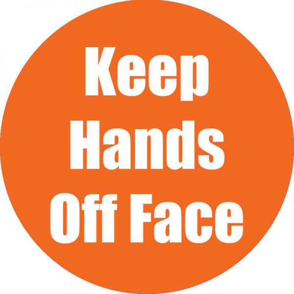 Flipside Products Keep Hands Off Face Anti-Slip Floor Sticker, Orange, 11", Pack of 5