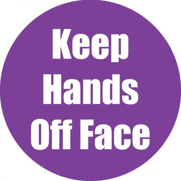 Flipside Products Keep Hands Off Face Anti-Slip Floor Sticker, Purple, 11", Pack of 5