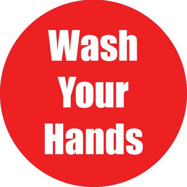 Flipside Products Wash Your Hands Anti-Slip Floor Sticker, Red, 11", Pack of 5