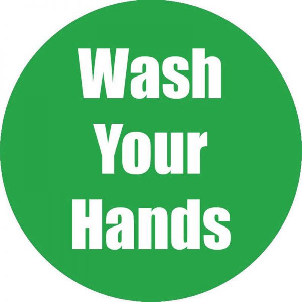 Flipside Products Wash Your Hands Anti-Slip Floor Sticker, Green, 11", Pack of 5