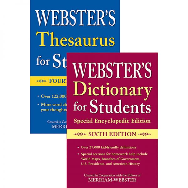 Merriam-Webster Webster's For Students Dictionary/Thesaurus Shrink-Wrapped Set