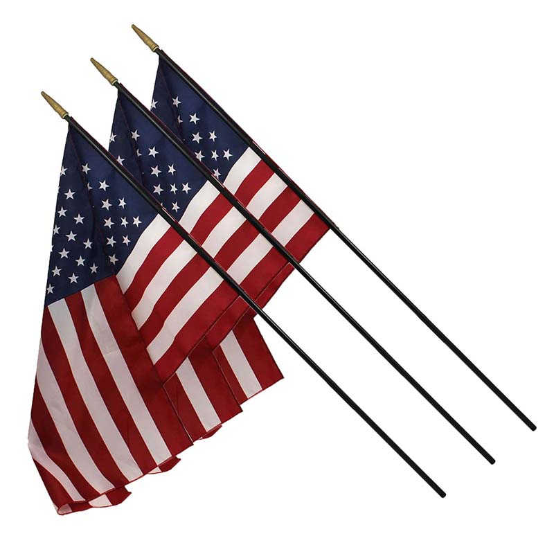 Independence Flag Heritage U.S. Classroom Flag with Spearhead, 16" x 24", Pack of 3