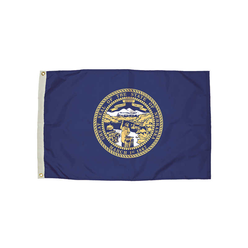 FlagZone Durawavez Nylon Outdoor Flag with Heading & Grommets, Nebraska, 3ft x 5ft