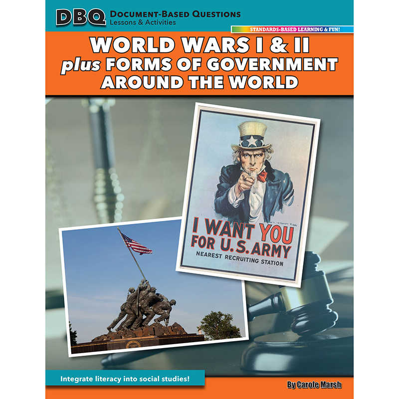 TeachersParadise Gallopade DBQ Lessons & Activities World Wars I and II + Forms of Government
