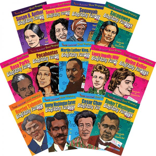 Gallopade Women & Minorities Who Shaped Our Nation Biography FunBook, Set of 13
