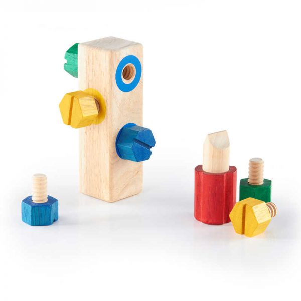 Guidecraft Screw Block™, Fine Motor Skill Matching Toy, 8 Pieces