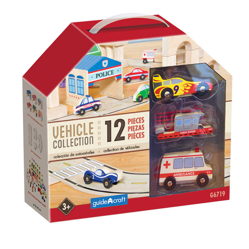 Guidecraft Wooden Vehicle Collection, Set of 12