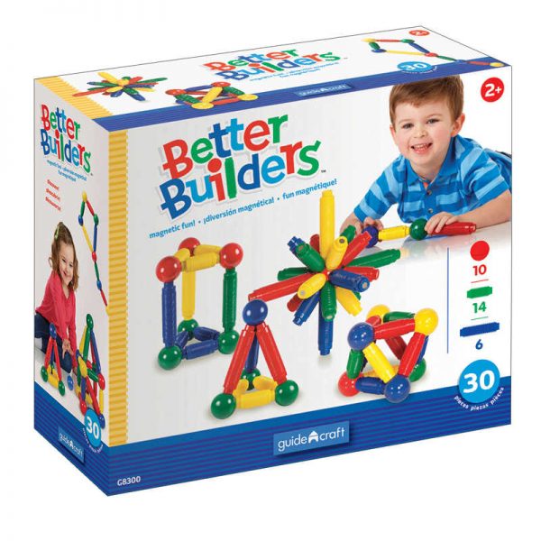 Guidecraft Better Builders® Magnetic Rod And Ball Building Set, 30 Pieces