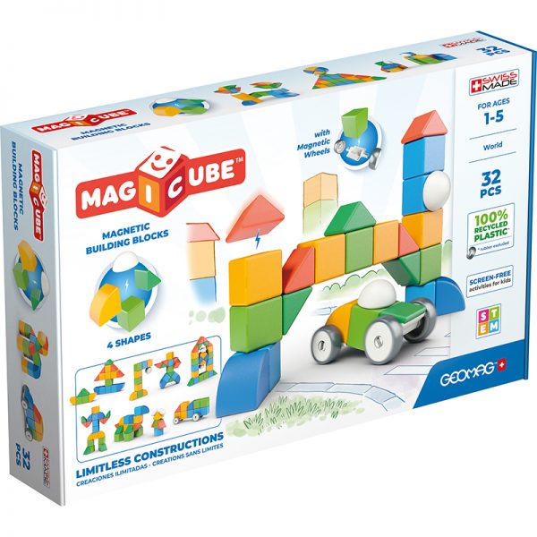 GEOMAG Magicubes Shapes Recycled, 32 Pieces