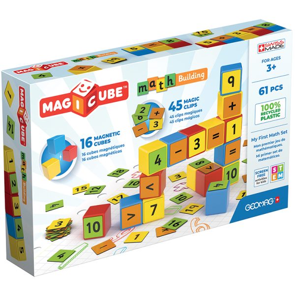 Geomag™ Magicube™ Math Building Set, Recycled, 61 Pieces
