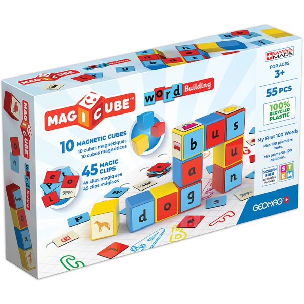 Geomag™ Magicube™ Word Building Set, Recycled, 55 Pieces